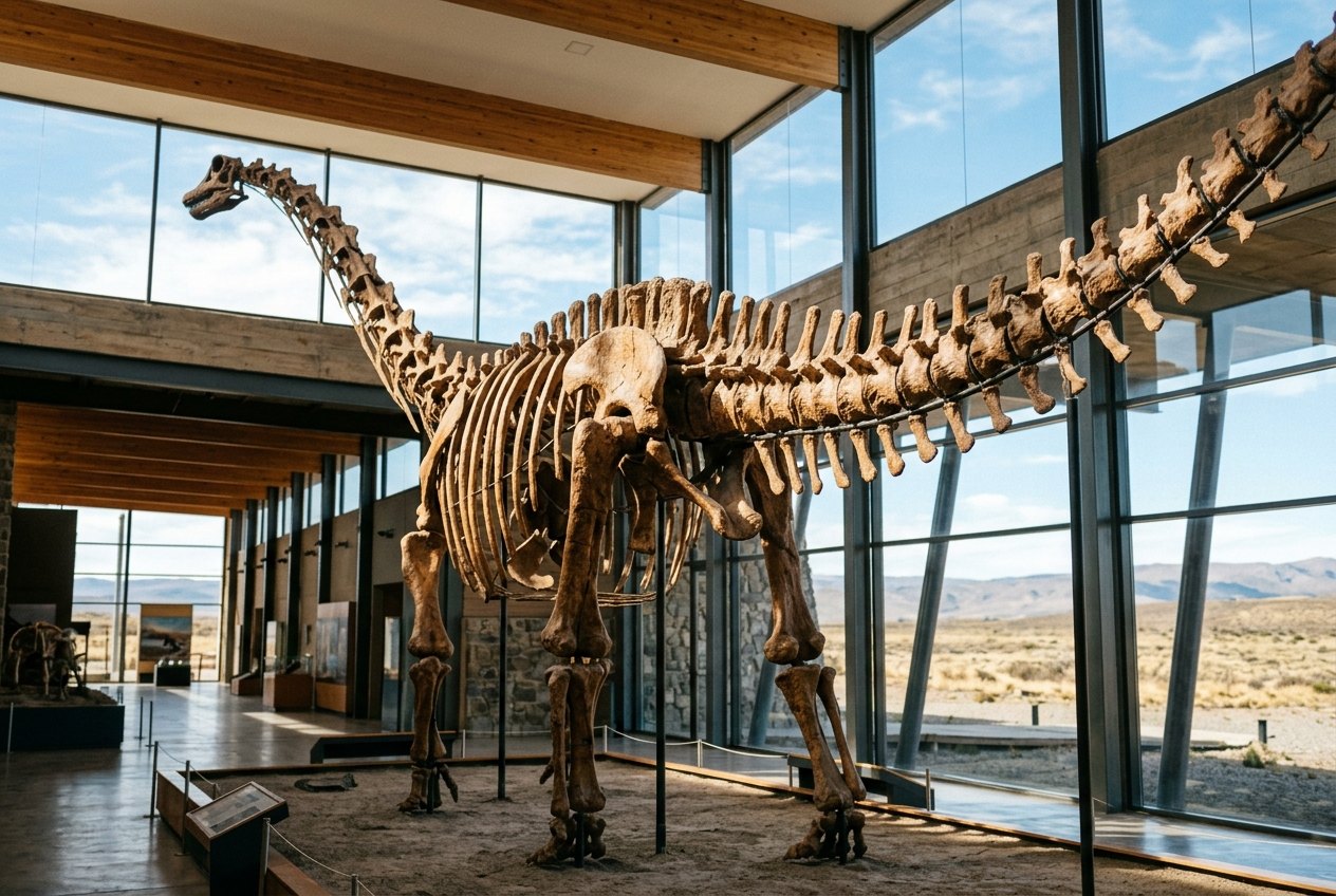 Squelette de dinosaure au musée paléontologique MEF de Trelew
